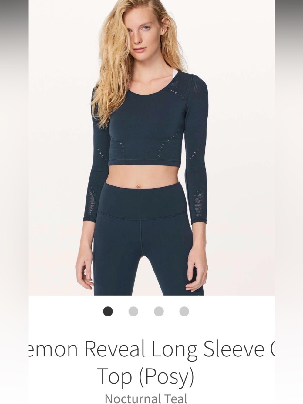 Lululemon Nocturnal Teal Long Sleeve Crop Top - Women's Active